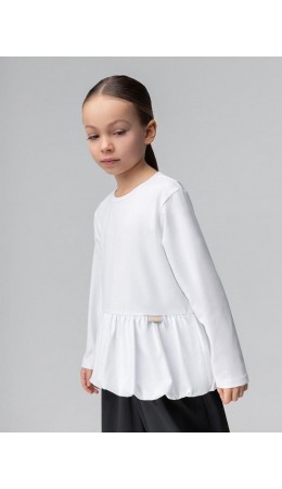 Лонгслив с баской 7-308MU; белый