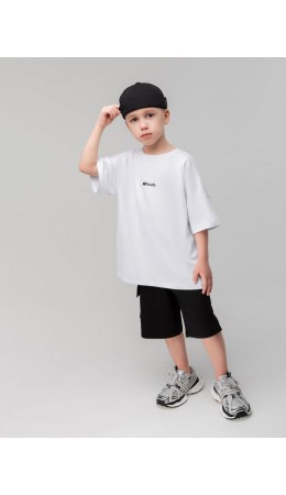 Шорты с накладными карманами 8-89МU; черный (белый)