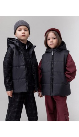 Жилет с капюшоном 14-90MU; черный