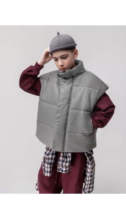 Жилет утеплённый с утяжкой 41-24MU; серый