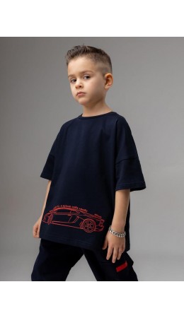 Футболка 'Когда я вырасту...' 4-452MU; темно-синий