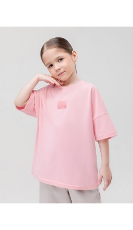 Футболка с эффектом фрчи 4-371MU; розовый