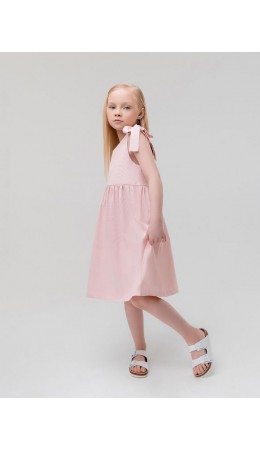 Сарафан с бантом на завязках 18-182MD; пудровый
