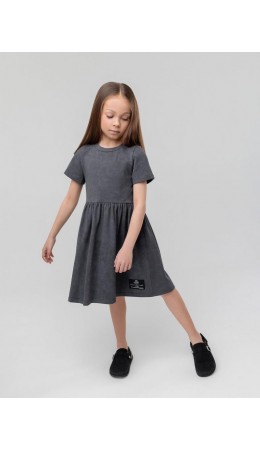 Платье с коротким рукавом 18-188MD; серый