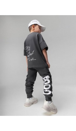 Брюки с принтом BODO 6-445MU; темно-серый