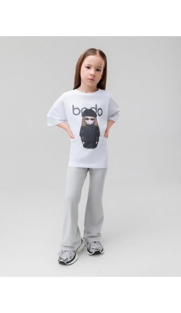 Брюки клеш 6-632MU; светло-серый