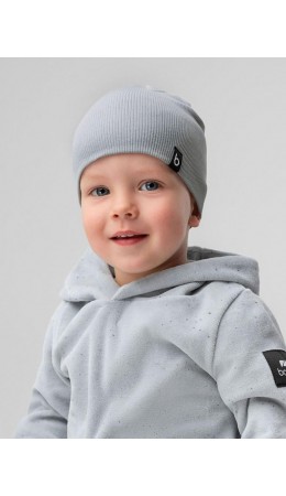 Шапка в рубчик для малышей 23-22MU; серый