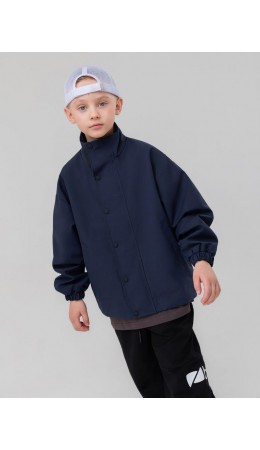 Ветровка с воротником стойкой 32-92MU; темно-синий