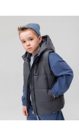 Жилет с капюшоном 14-90MU; темно-серый