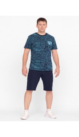 Комплект мужской (футболка, шорты) Т.синий