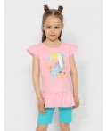 Комплект для девочки (футболка, бриджи) Розовый