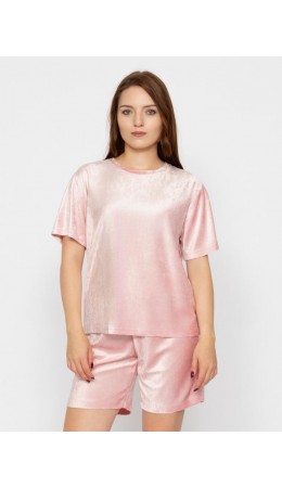 Комплект женский (футболка, шорты) Розовый