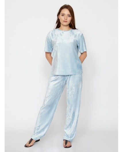 Комплект женский (футболка, брюки) Голубой