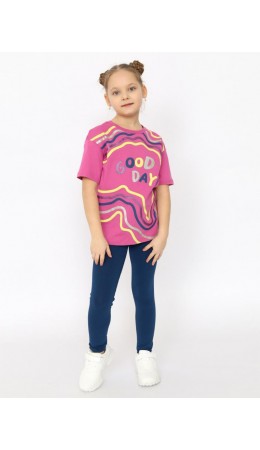 Комплект для девочки (футболка, брюки модель 'легинсы') Розовый