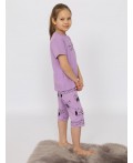 Пижама для девочки (футболка, бриджи) Лаванда