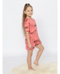 Пижама для девочки (футболка, шорты) Коралловый