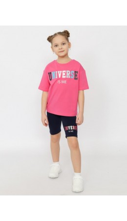 Комплект для девочки (футболка, бриджи) Розовый