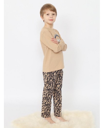 Пижама для мальчика (футболка, брюки) Бежевый