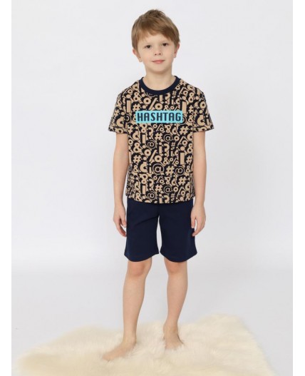 Пижама для мальчика (футболка, шорты) Бежевый