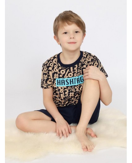 Пижама для мальчика (футболка, шорты) Бежевый