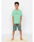 Пижама для мальчика (футболка, шорты) Зеленый