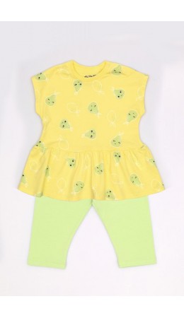 Комплект для девочки (платье модель 'туника', бриджи) Желтый