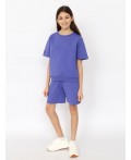 Комплект для девочки (футболка, шорты) Фиолетовый