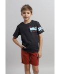 Комплект для мальчика (футболка, шорты) Т.серый
