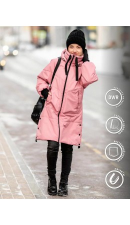 302-23о Пальто для девочки 'РАЯНА' розовый нектар
