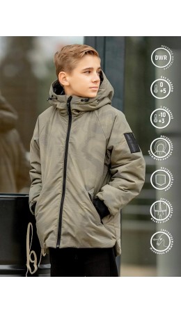542-23в Куртка для мальчика 'Харли' милитари хаки