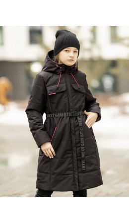 103-22о Пальто для девочки 'Кэтрин' черный