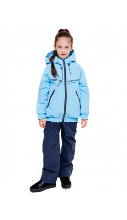 351-21в Куртка (комплект) для девочки 'Лилиэн' ярко-голубой