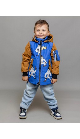 655-24в Куртка-бомбер для мальчика 'Марек' синий мультиколор