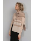 ЕВ 15002/ш/бежево-розовый,слоновая кость шарф