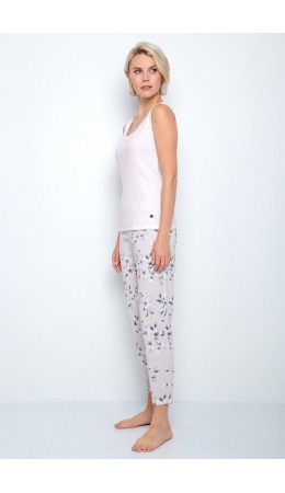 Е 20088/светло-бежевый,цветы вишни пижама