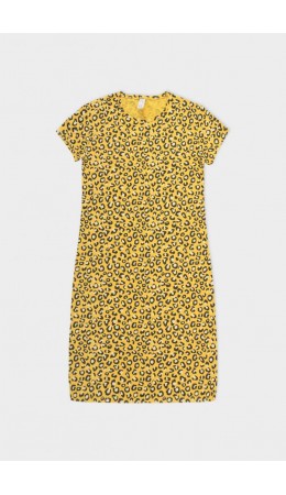 Е 50020/желтый,леопард платье