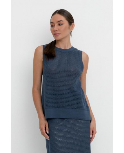 ЕВ 30153/морской синий блуза-топ