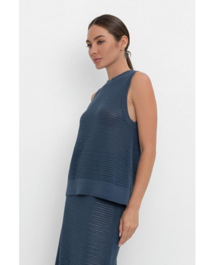 ЕВ 30153/морской синий блуза-топ