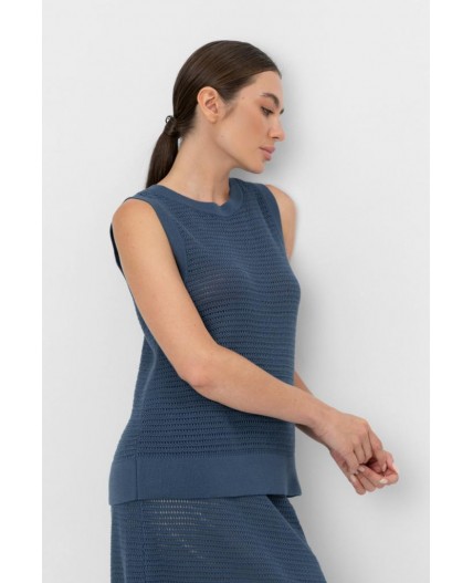 ЕВ 30153/морской синий блуза-топ