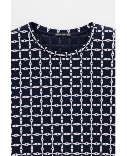 ЕВТ 3197/индиго,морская клетка фуфайка