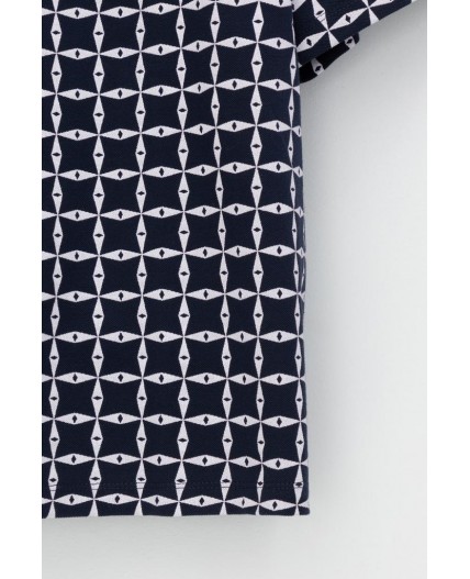 ЕВТ 3197/индиго,морская клетка фуфайка