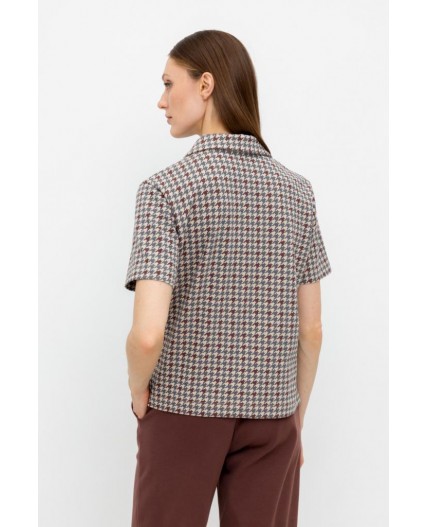 ЕВТ 3242/тем.бежевый,гусиная лапка фуфайка