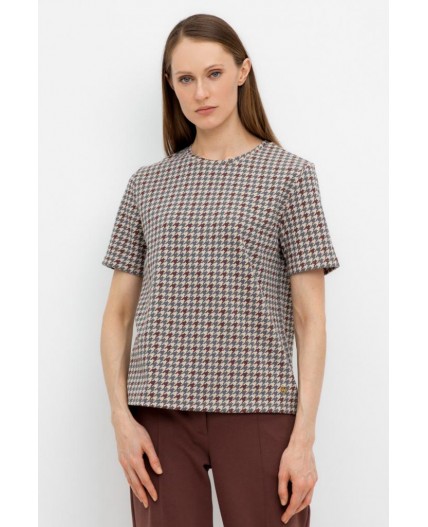 ЕВТ 3231/тем.бежевый,гусиная лапка фуфайка