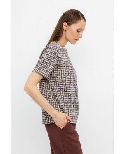 ЕВТ 3231/тем.бежевый,гусиная лапка фуфайка