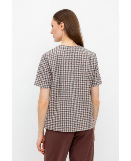 ЕВТ 3231/тем.бежевый,гусиная лапка фуфайка