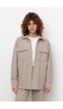 ЕВТ 3254/светлый беж,гусиная лапка рубашка