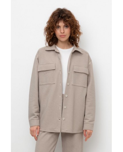 ЕВТ 3254/светлый беж,гусиная лапка рубашка