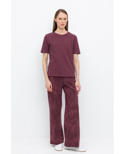 ЕВТ 4114/сливовое вино,эффект замши брюки
