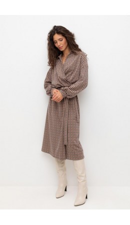 ЕВТ 5060/кунжут,гусиная лапка платье