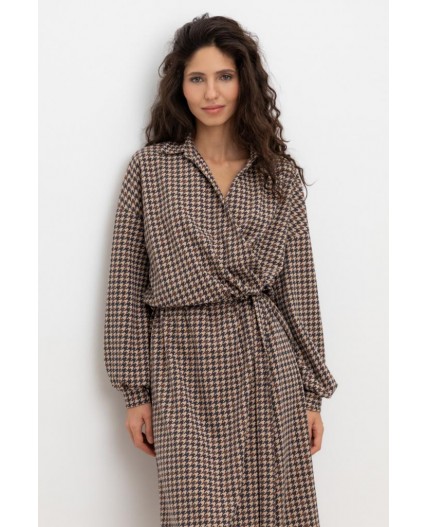 ЕВТ 5060/кунжут,гусиная лапка платье